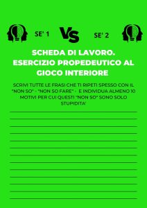 l'esercizio per l'allenamento propedeutico al gioco interiore